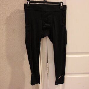 NIKE PRO DRI FIT MENS TRAINING FITNESS 3/4 LENGTH TIGHTS BLACK #FB7950 Pockets